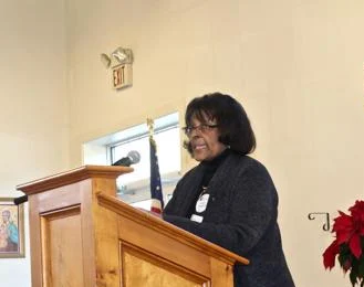 Joyce Freeland sharing what life was like growing up in segreation.